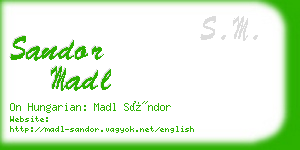 sandor madl business card